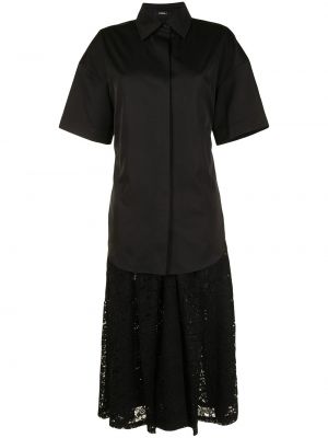 Čipkované plisované šaty Goen.j čierna