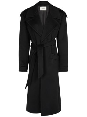 Kašmírový vlněný kabát Saint Laurent černý