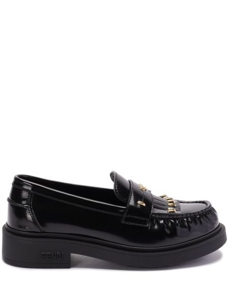 Læder loafers Fendi sort