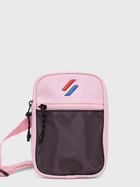Чанта през рамо Superdry розово