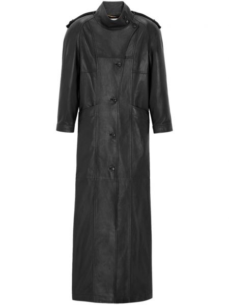 Leder mantel Saint Laurent schwarz