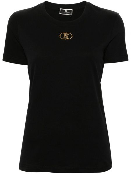 Bavlněné tričko Elisabetta Franchi černé