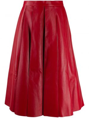 Falda midi plisada Alexander Mcqueen rojo