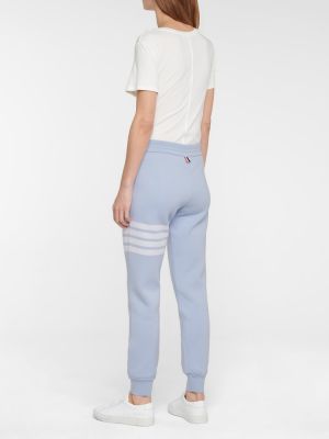 Spodnie sportowe z kaszmiru bawełniane Thom Browne niebieskie