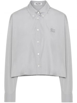 Košile s výšivkou Miu Miu šedá