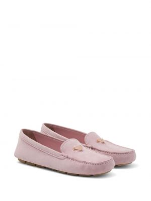 Semišové loafers Prada růžové