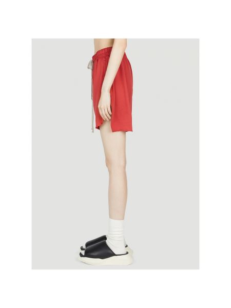 Pantalones cortos de algodón de tela jersey Rick Owens rojo