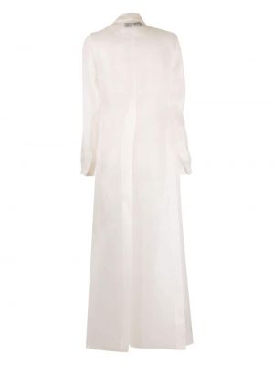Satynowa sukienka długa drapowana Kimhekim biała