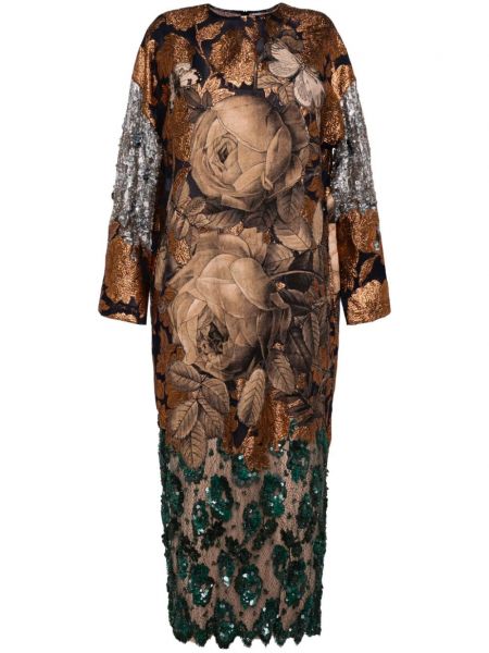 Sukienka midi z cekinami Biyan brązowy