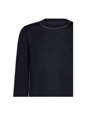 Sudadera con cuello redondo de lana de tela jersey Maison Margiela azul