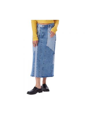Spódnica jeansowa Obey niebieska