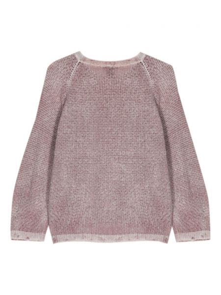 Sweter bawełniany z okrągłym dekoltem Avant Toi różowy