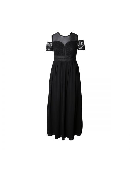 Платье макси из фатина с открытыми плечами длинное Lovedrobe, черное