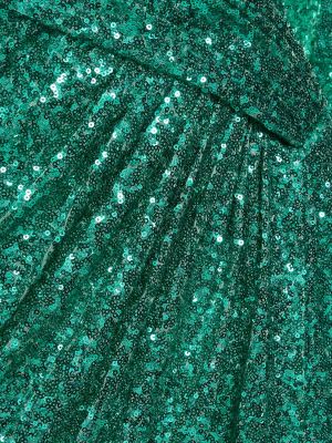 Μακρυμάνικη μίντι φόρεμα ντραπέ Zuhair Murad πράσινο