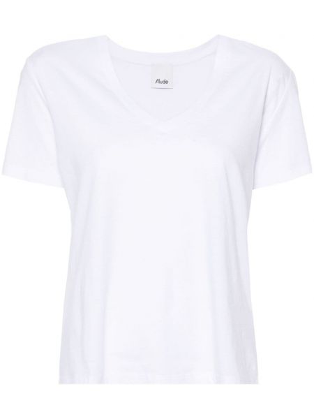 Βαμβακερή μπλούζα από ζέρσεϋ Allude λευκό