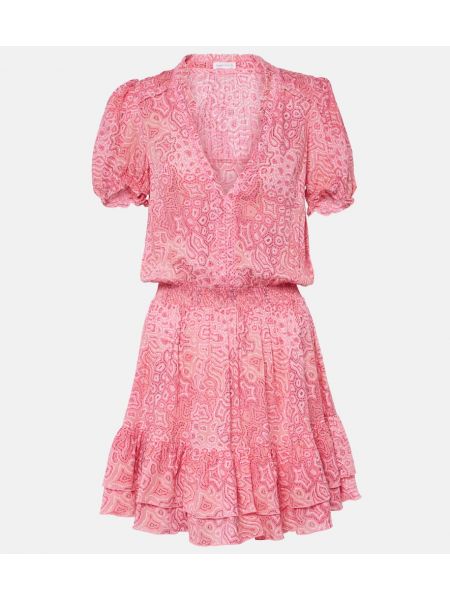 Mini vestido con estampado Poupette St Barth rosa