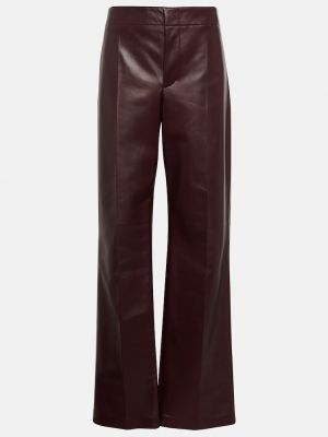 Pantalones de cuero bootcut Bottega Veneta marrón