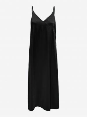 Černé saténové saténové šaty Only