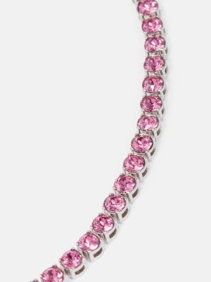 Křišťálový náhrdelník Amina Muaddi růžový