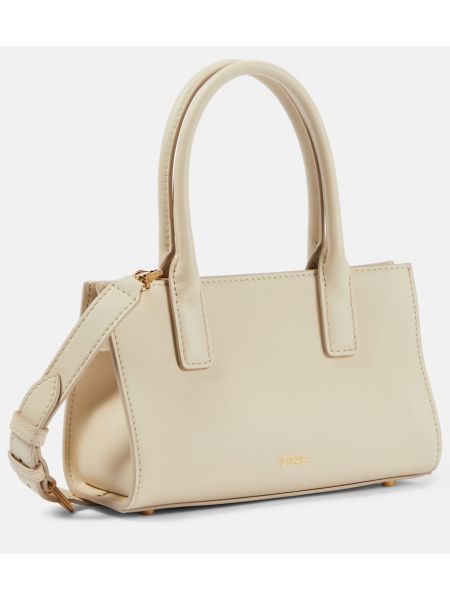 Δερμάτινη τσάντα shopper Versace λευκό