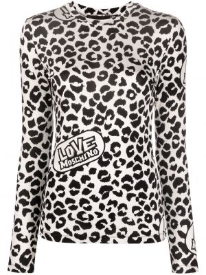 Leopard trykt t-skjorte Love Moschino hvit