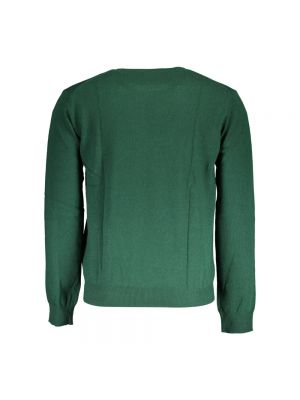 Haftowany sweter La Martina zielony