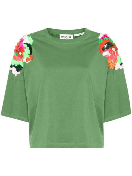 T-krekls ar fliteriem Essentiel Antwerp zaļš
