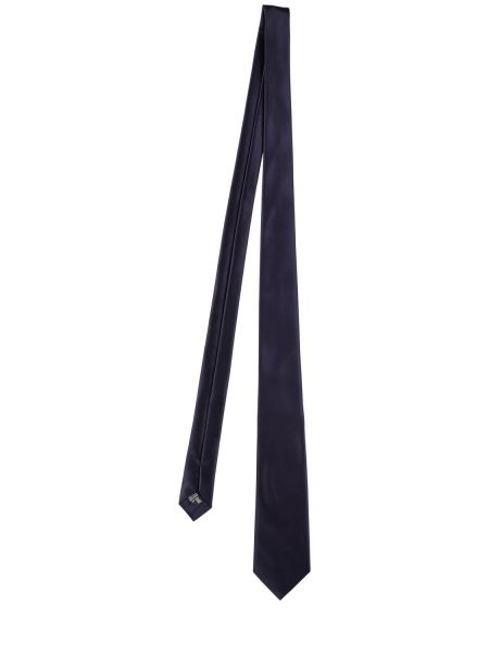 Жакардова копринена вратовръзка Giorgio Armani синьо