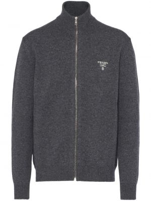 Kašmyro siuvinėtas džemperis Prada pilka
