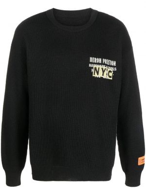 Maglione con stampa Heron Preston nero