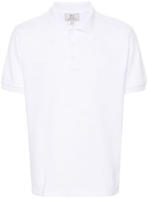 Raštuotas medvilninis polo marškinėliai Woolrich balta