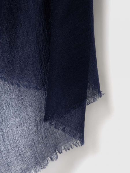 Синий однотонный шерстяной шарф Polo Ralph Lauren