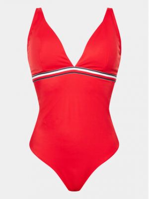 Plážové jednodielne plavky Tommy Hilfiger - červená
