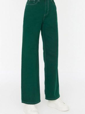 Прямые джинсы Trendyol, зеленые