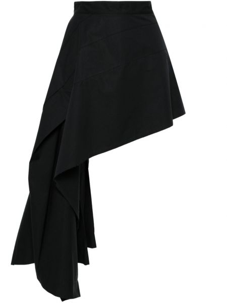 Ασύμμετρη βαμβακερή φούστα mini Sportmax μαύρο