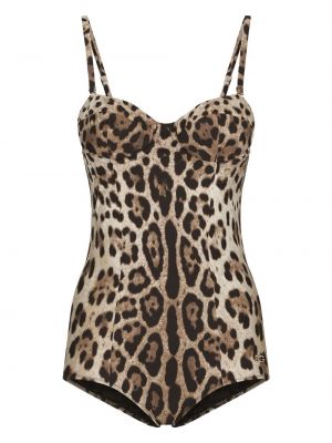 Costum de baie cu imagine cu model leopard Dolce & Gabbana