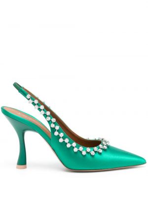 Pantofi cu toc de cristal Malone Souliers verde