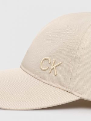 Однотонная кепка Calvin Klein бежевая