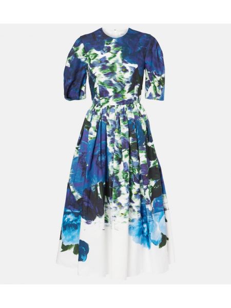 Floral bomull dress Erdem hvit