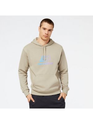 Fleece hoodie mit print New Balance grau