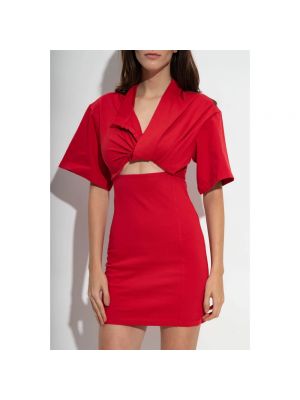 Mini vestido de algodón Jacquemus rojo