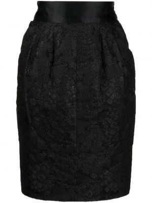 Zīmuļveida svārki ar ziediem Chanel Pre-owned melns