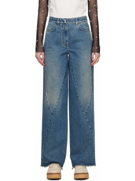 Синие перекрученные джинсы Givenchy
