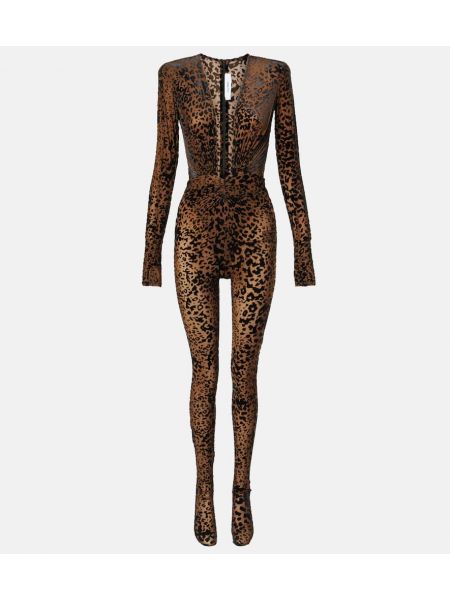 Leopard trykt jumpsuit Alex Perry