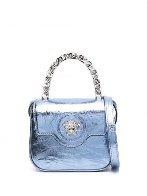 Bőr táska Versace kék