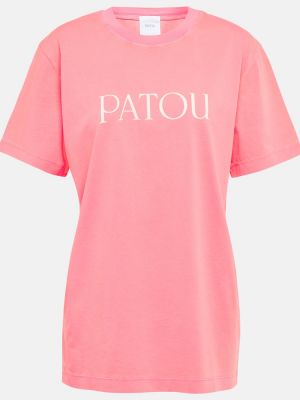 Bavlněné tričko jersey Patou růžové