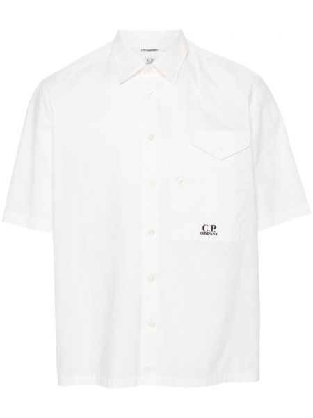 Βαμβακερό πουκάμισο με κέντημα C.p. Company λευκό