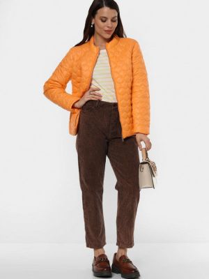Утепленная демисезонная куртка Helena Vera оранжевая