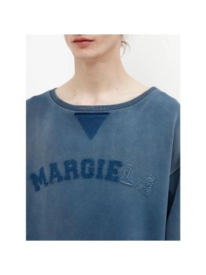 Sudadera con bordado de algodón Maison Margiela azul