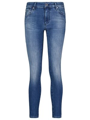 Skinny fit džinsai Ag Jeans mėlyna